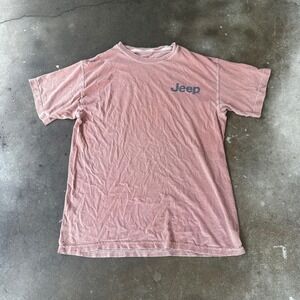 Jeep Graphic Tee Mens L Pink Excellent Life Off-Road Short Sleeve Vintage Wash